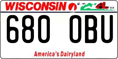 WI license plate 680OBU
