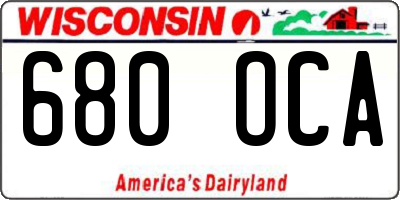 WI license plate 680OCA