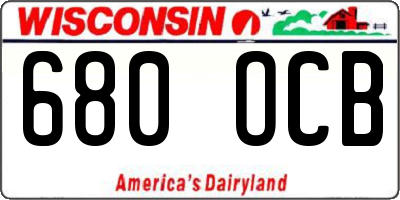WI license plate 680OCB