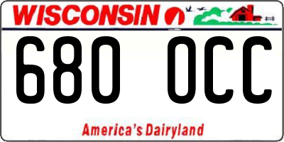 WI license plate 680OCC