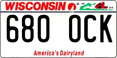WI license plate 680OCK