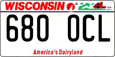 WI license plate 680OCL