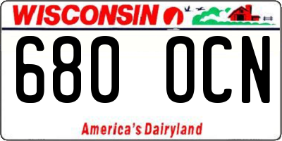 WI license plate 680OCN