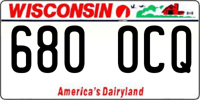 WI license plate 680OCQ