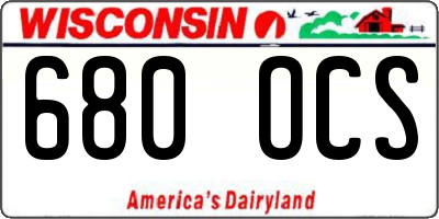 WI license plate 680OCS