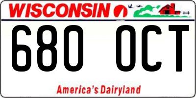 WI license plate 680OCT