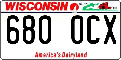 WI license plate 680OCX