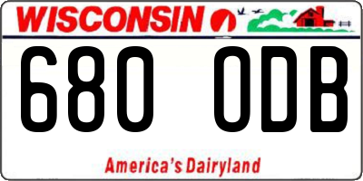 WI license plate 680ODB