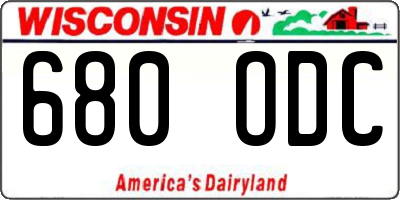 WI license plate 680ODC