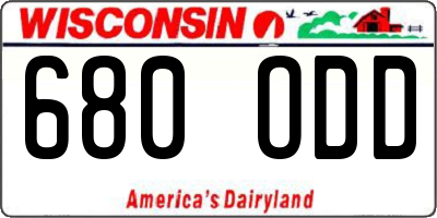 WI license plate 680ODD