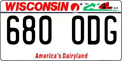 WI license plate 680ODG