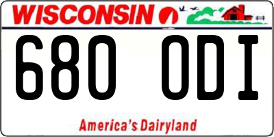 WI license plate 680ODI