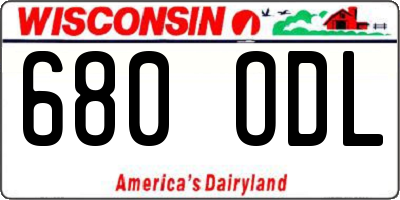 WI license plate 680ODL