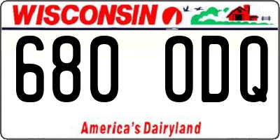 WI license plate 680ODQ