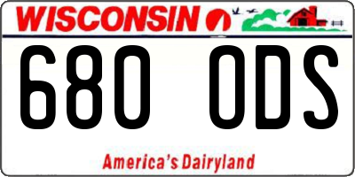 WI license plate 680ODS