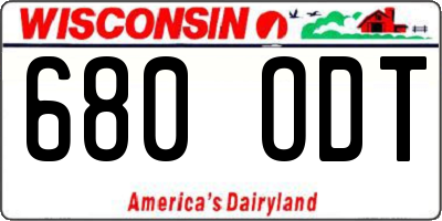 WI license plate 680ODT