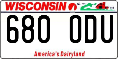 WI license plate 680ODU