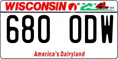 WI license plate 680ODW