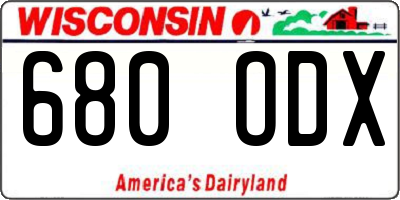 WI license plate 680ODX