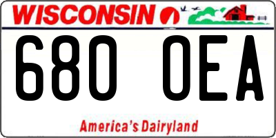 WI license plate 680OEA
