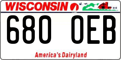 WI license plate 680OEB