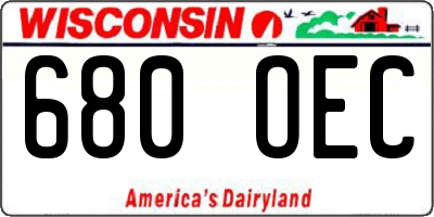 WI license plate 680OEC
