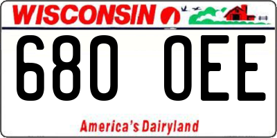 WI license plate 680OEE