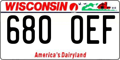 WI license plate 680OEF