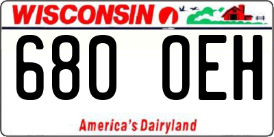 WI license plate 680OEH
