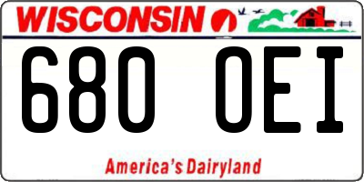 WI license plate 680OEI