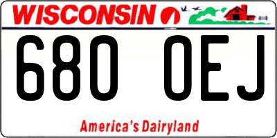 WI license plate 680OEJ