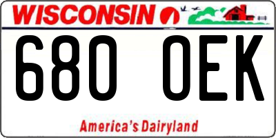 WI license plate 680OEK