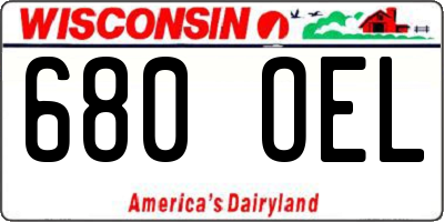 WI license plate 680OEL
