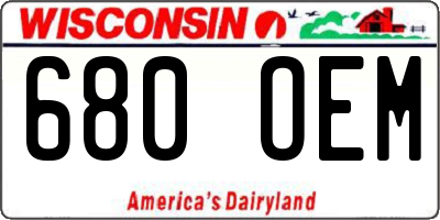 WI license plate 680OEM