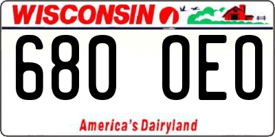 WI license plate 680OEO