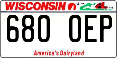 WI license plate 680OEP