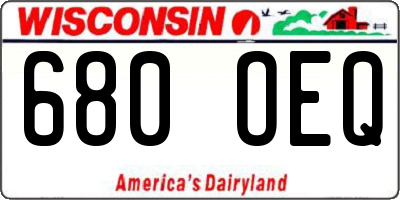 WI license plate 680OEQ