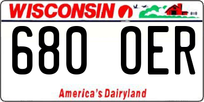 WI license plate 680OER