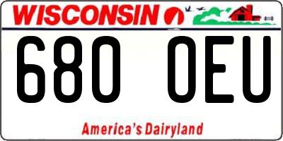 WI license plate 680OEU