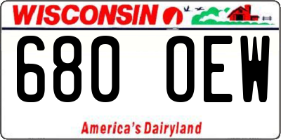 WI license plate 680OEW