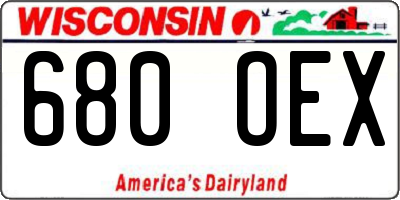 WI license plate 680OEX