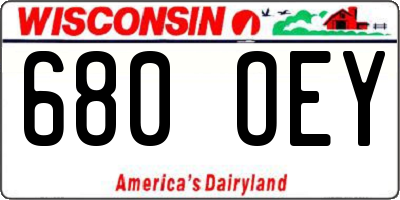WI license plate 680OEY