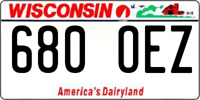 WI license plate 680OEZ