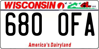 WI license plate 680OFA