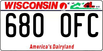 WI license plate 680OFC