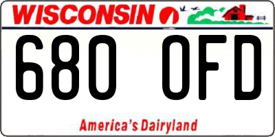 WI license plate 680OFD