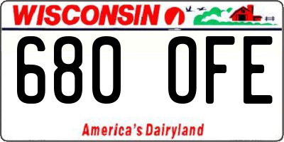 WI license plate 680OFE