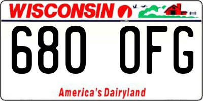 WI license plate 680OFG
