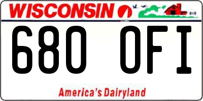 WI license plate 680OFI