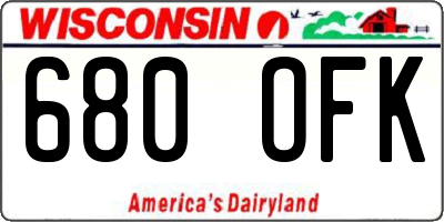 WI license plate 680OFK